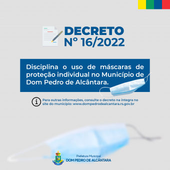 Prefeitura de Dom Pedro de Alcântara desobriga uso de máscaras em ambientes fechados