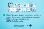 7ª Conferência Municipal de Saúde será realizada no dia 30 de março